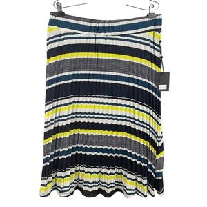 Dkny striped pleated midi skirt elastic waist women’s Size XLarge multicolor